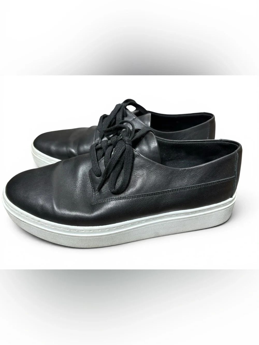 Eileen Fisher Soft Black Leather Sneakers Size Women’s 8